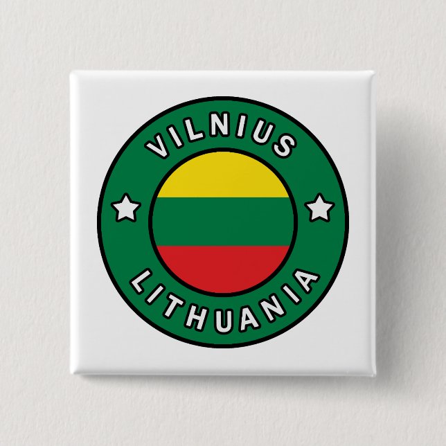Badge Carré 5 Cm Vilnius Lituanie (Devant)