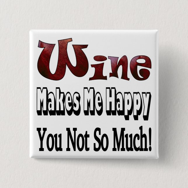 Badge Carré 5 Cm Vin Joyeux (Devant)