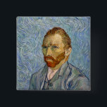 Badge Carré 5 Cm Vincent Van Gogh - Autoportrait<br><div class="desc">Autoportrait / Portrait de l'artiste / Portrait de l'artiste par Vincent Van Gogh en 1889</div>