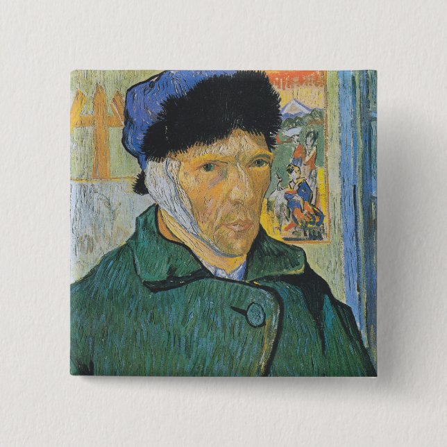 Badge Carré 5 Cm Vincent van Gogh - autoportrait (Devant)