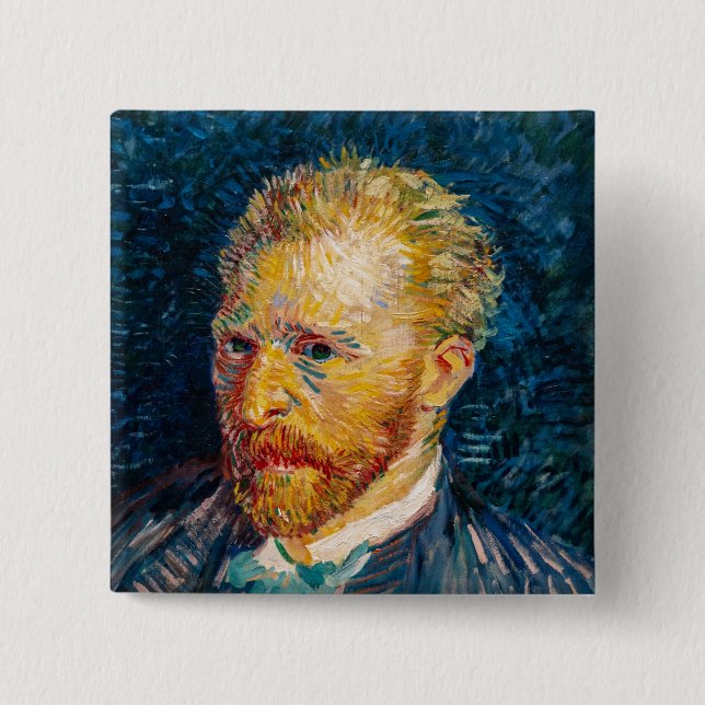 Badge Carré 5 Cm Vincent Van Gogh - Autoportrait (Devant)