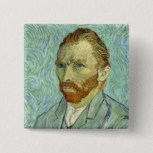 Badge Carré 5 Cm Vincent Van Gogh Autoportrait Peinture d'art