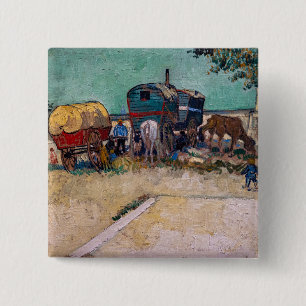 Badge Carré 5 Cm Vincent van Gogh - Caravanes, campement de gitans
