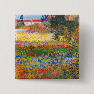 Badge Carré 5 Cm Vincent Van Gogh Flower Garden