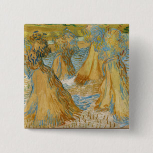Badge Carré 5 Cm Vincent van Gogh - Gerbes de Blé