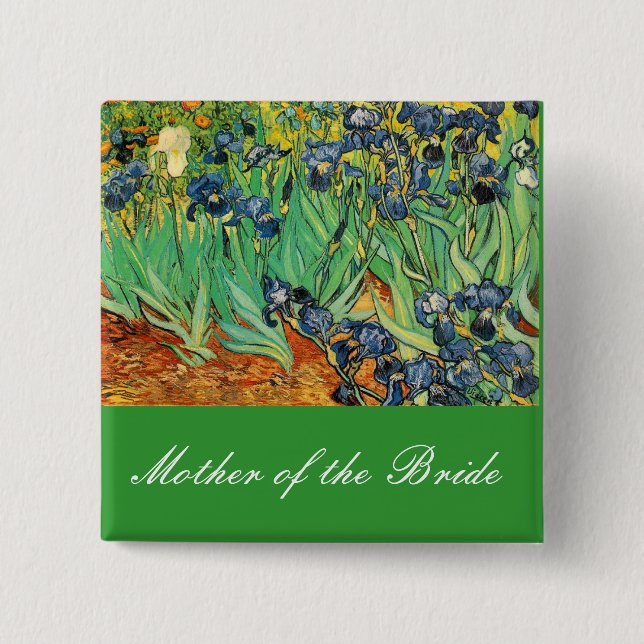 Badge Carré 5 Cm Vincent van Gogh,Iris (Devant)