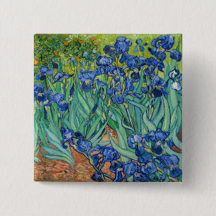 Badge Carré 5 Cm Vincent Van Gogh - Irises