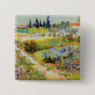 Badge Carré 5 Cm Vincent van Gogh - Jardin à Arles