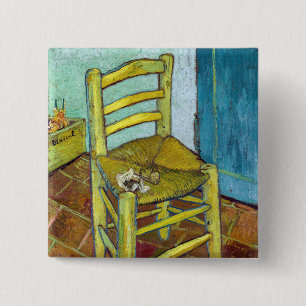 Badge Carré 5 Cm Vincent van Gogh - La chaise de Van Gogh