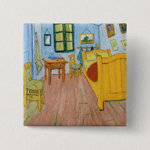 Badge Carré 5 Cm Vincent Van Gogh - La chambre de Vincent à Arles