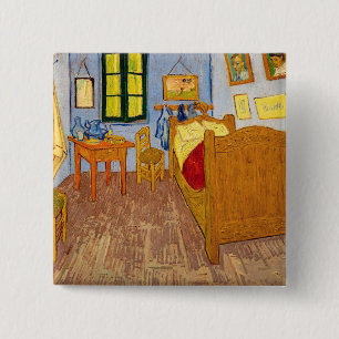 Badge Carré 5 Cm Vincent van Gogh - La chambre de Vincent à Arles