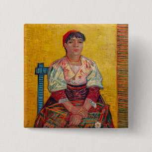 Badge Carré 5 Cm Vincent Van Gogh - La Femme italienne