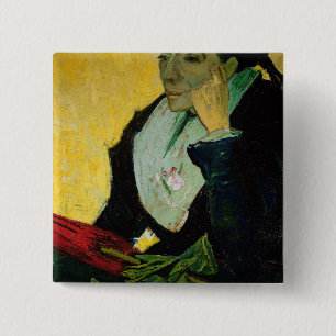 Badge Carré 5 Cm Vincent van Gogh   L'Arlesienne, détail, 1888