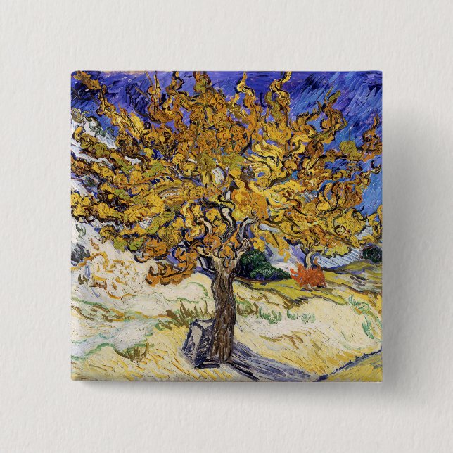 Badge Carré 5 Cm Vincent van Gogh - Le Mulberry Tree (Devant)
