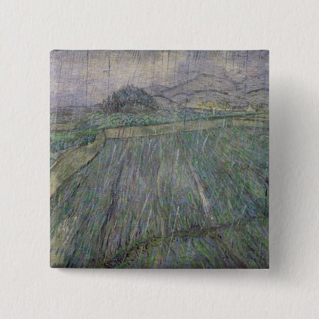 Badge Carré 5 Cm Vincent van Gogh | l'orage (Devant)