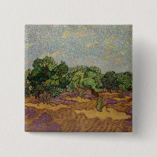 Badge Carré 5 Cm Vincent van Gogh - Oliviers
