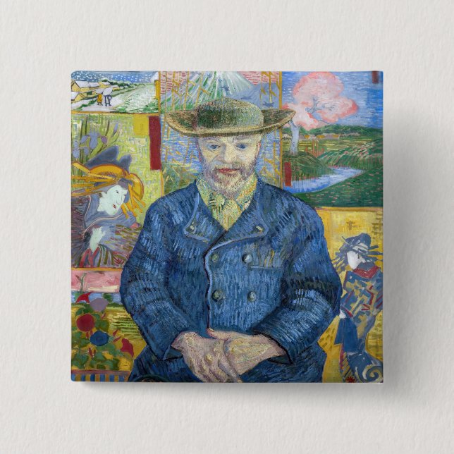 Badge Carré 5 Cm Vincent van Gogh - Portrait de Pere Tanguy (Devant)