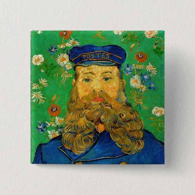 Badge Carré 5 Cm Vincent Van Gogh - Postman Joseph Roulin (Devant)