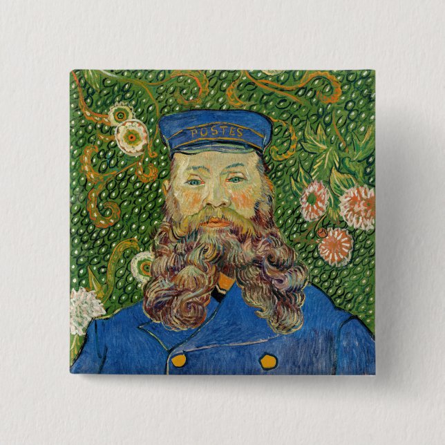 Badge Carré 5 Cm Vincent Van Gogh - Postman Joseph Roulin (Devant)