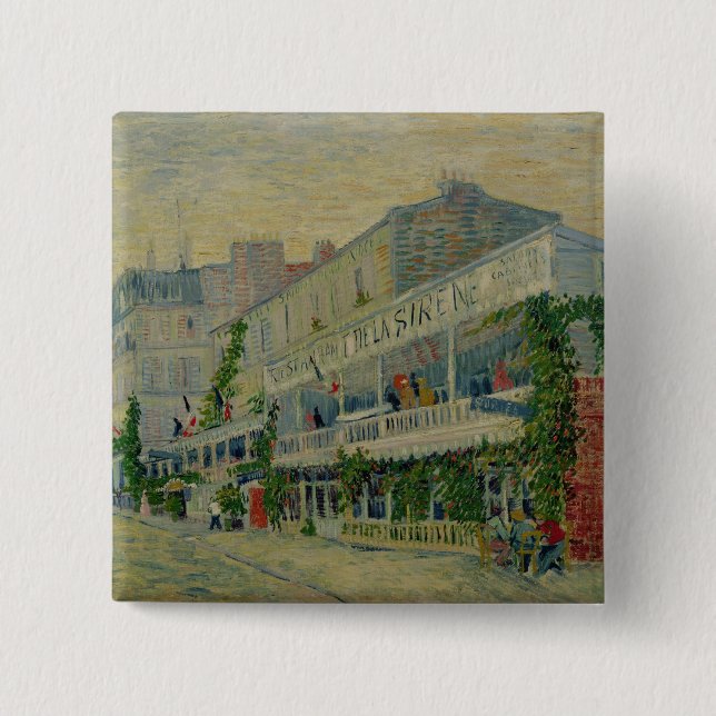 Badge Carré 5 Cm Vincent van Gogh | Restaurant de la Sirene (Devant)