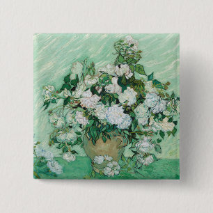 Badge Carré 5 Cm Vincent van Gogh - Roses