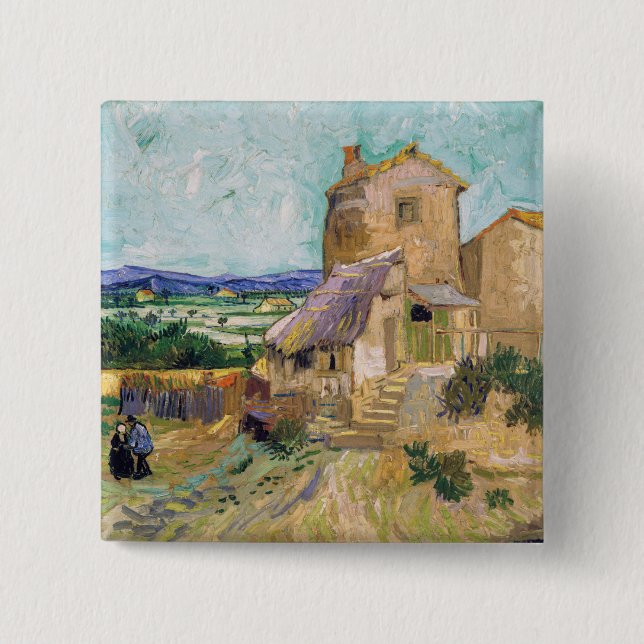 Badge Carré 5 Cm Vincent van Gogh - The Old Mill (Devant)