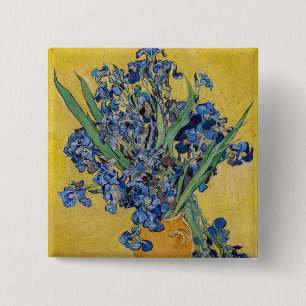 Badge Carré 5 Cm Vincent van Gogh - Vase avec Irises