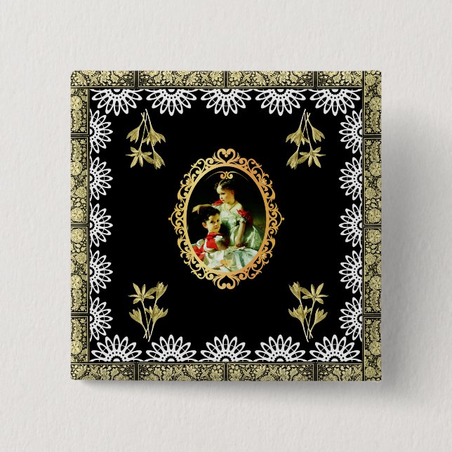 Badge Carré 5 Cm Vintage (Devant)