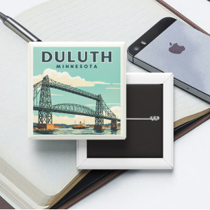 Badge Carré 5 Cm Vintage Duluth Minnesota