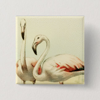 Badge Carré 5 Cm Vintage Flamingo