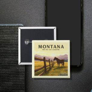 Badge Carré 5 Cm Vintage Montana