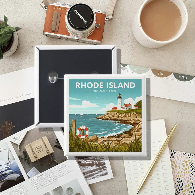 Badge Carré 5 Cm Vintage Rhode (Créateur téléchargé)