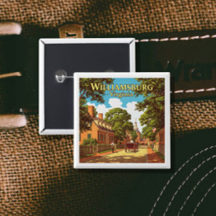 Badge Carré 5 Cm Vintage Williamsburg Virginie