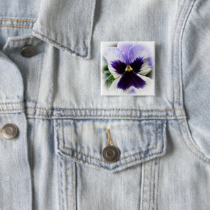 Badge Carré 5 Cm violet profond sur blanc