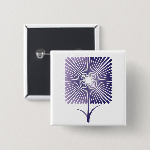 Badge Carré 5 Cm Violet square flower