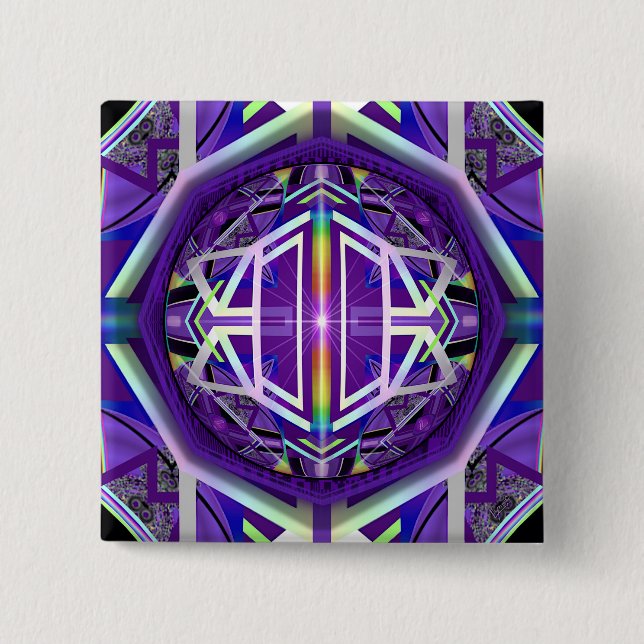 Badge Carré 5 Cm Violet W3 (Devant)