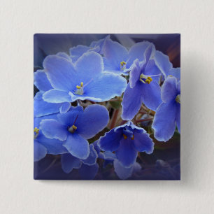 Badge Carré 5 Cm Violettes africaines bleues