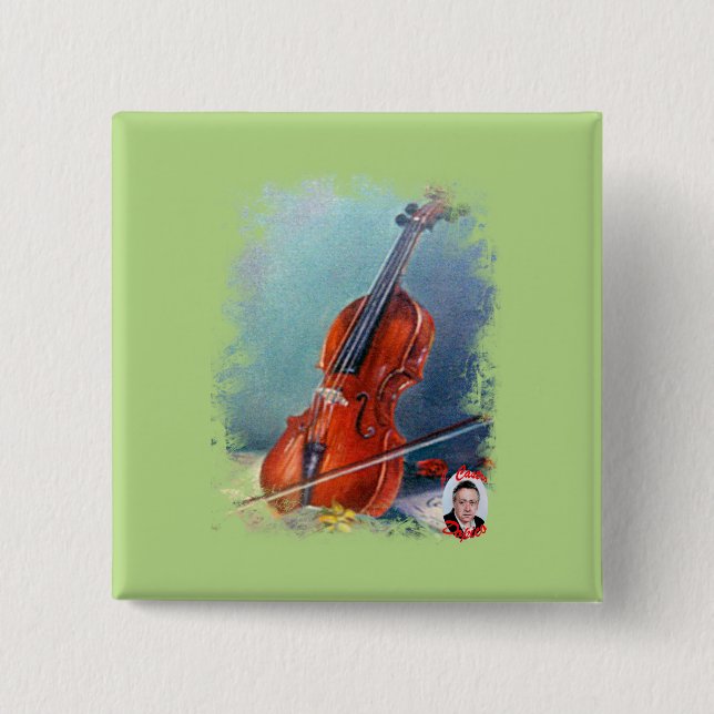 Badge Carré 5 Cm Violín/Violin (Devant)
