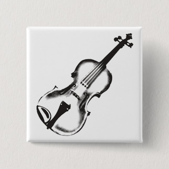 Badge Carré 5 Cm Violon ou violon "dessin " (Devant)