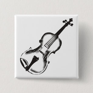 Badge Carré 5 Cm Violon ou violon "dessin "