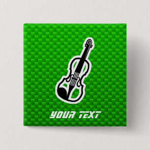 Badge Carré 5 Cm Violon vert