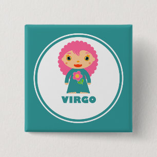 Badge Carré 5 Cm Virgo est mon signe zodiaque