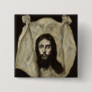 Badge Carré 5 Cm Visage du Christ