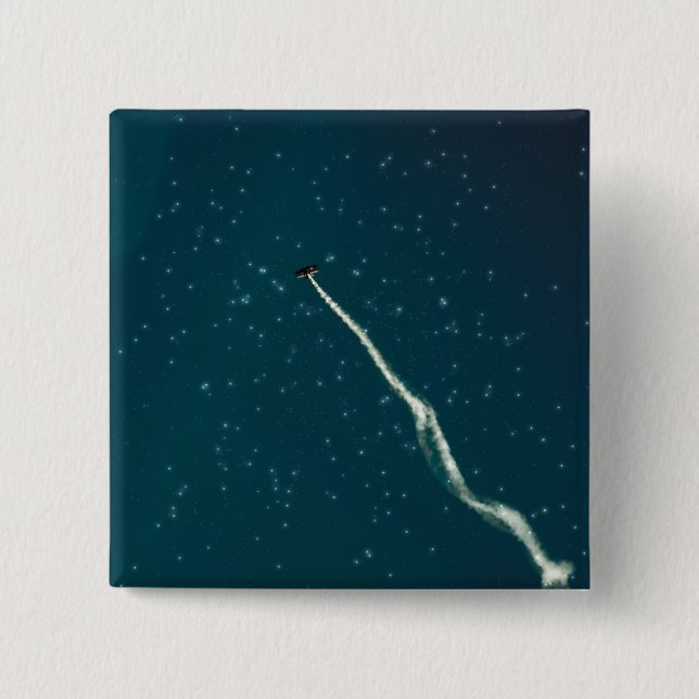 Badge Carré 5 Cm Visez les étoiles (Devant)