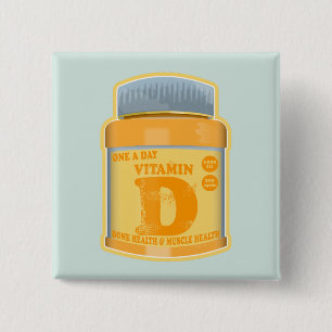 Badge Carré 5 Cm Vitamine D capsules santé et bien-être