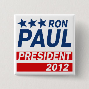 Badge Carré 5 Cm Vitesse de président 2012 campagne de Ron Paul