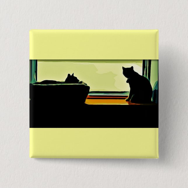 Badge Carré 5 Cm Vitrines de dessin (Devant)
