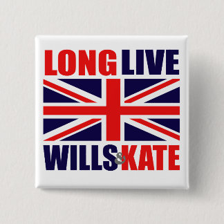 Badge Carré 5 Cm Vivent longtemps les volontés et le Kate