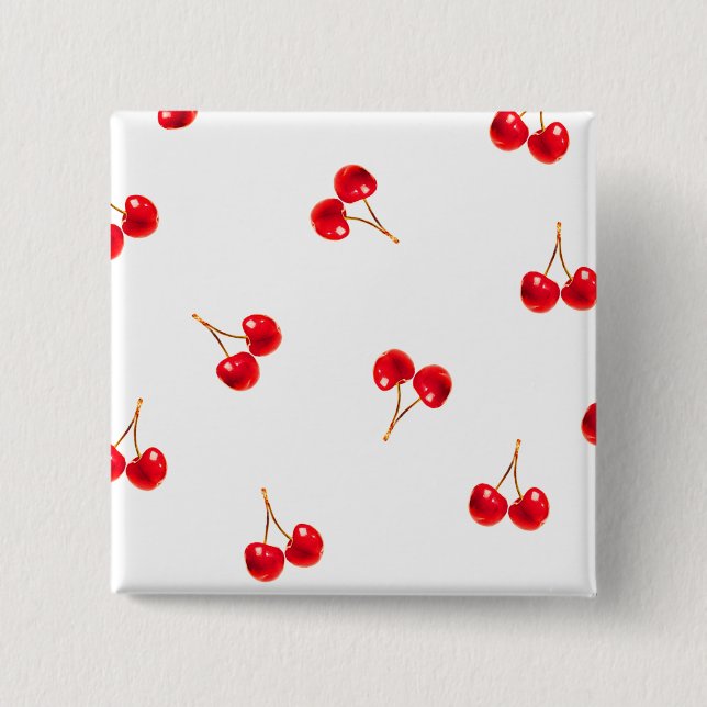 Badge Carré 5 Cm Vivid Cherry Pattern (Devant)