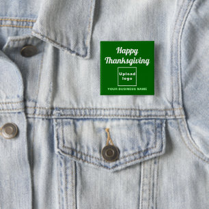 Badge Carré 5 Cm Vœux d'Action de Grâce pour l'entreprise sur fond 